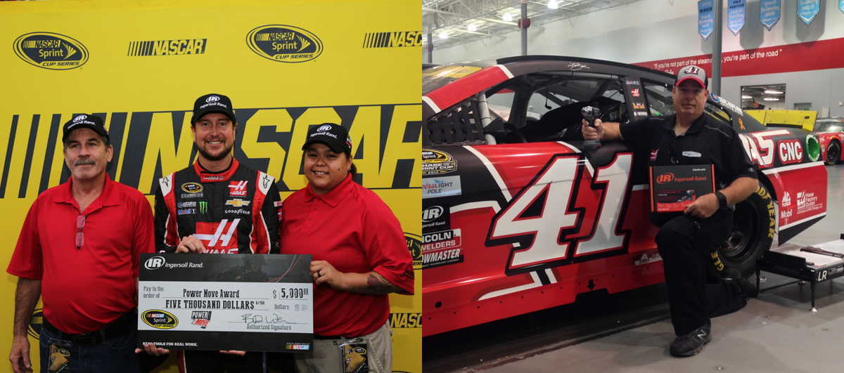IRProducts's tweet photo. Congrats to 5X Power Move Award winners @KurtBusch &amp; @TonyOldman41 of @StewartHaasRcng. #IRRACING #NASCARPowerTools http://t.co/nzVhskrTDy