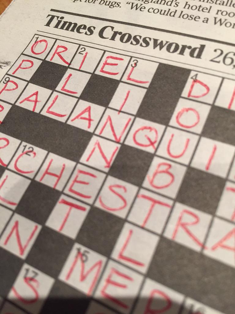 Red pen was only one to hand. Team effort this eve with @PollyBarton #crossworddone #spoiler (partly)