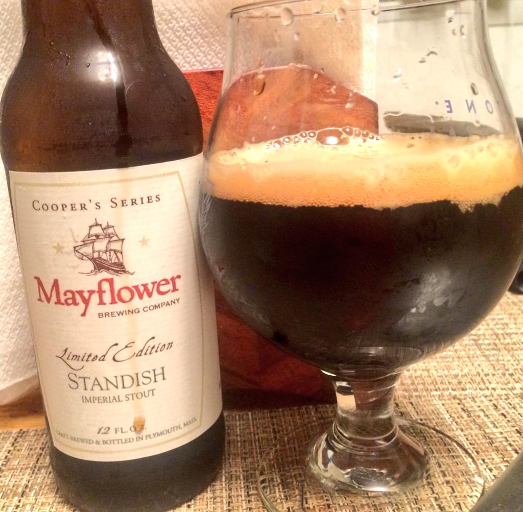 Drinking a <a href="/MayflowerBrew/">Mayflower Brewing</a> Standish IS. Fruit, dark roasted malt, bitter finish. Another excellent Cooper Series beer.
