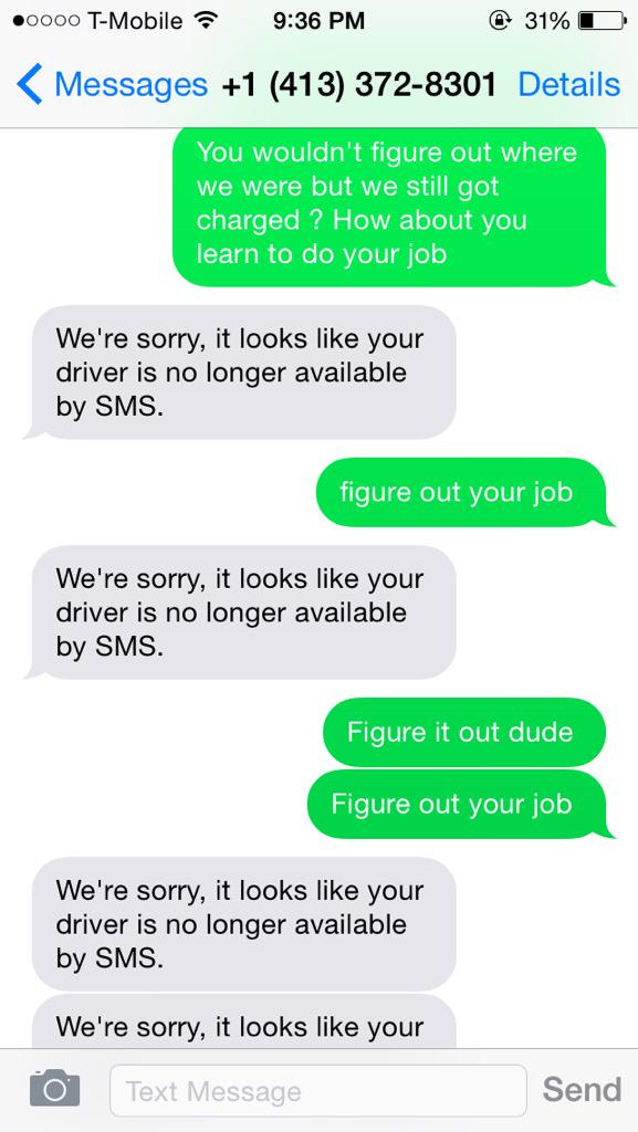 kaylenejane's tweet photo. When you thinking you're talking to an uber driver but too drunk and mad to realize you're not. Lord help me. http://t.co/RWNH4ReAoS