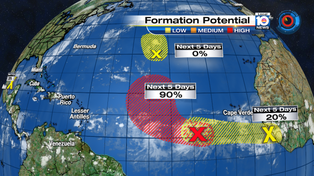 TROPICS WATCH: No storms in the Atlantic, but several areas we are watching. @TrentAricTV has your forecast at 6pm http://t.co/paPx1NLPjo