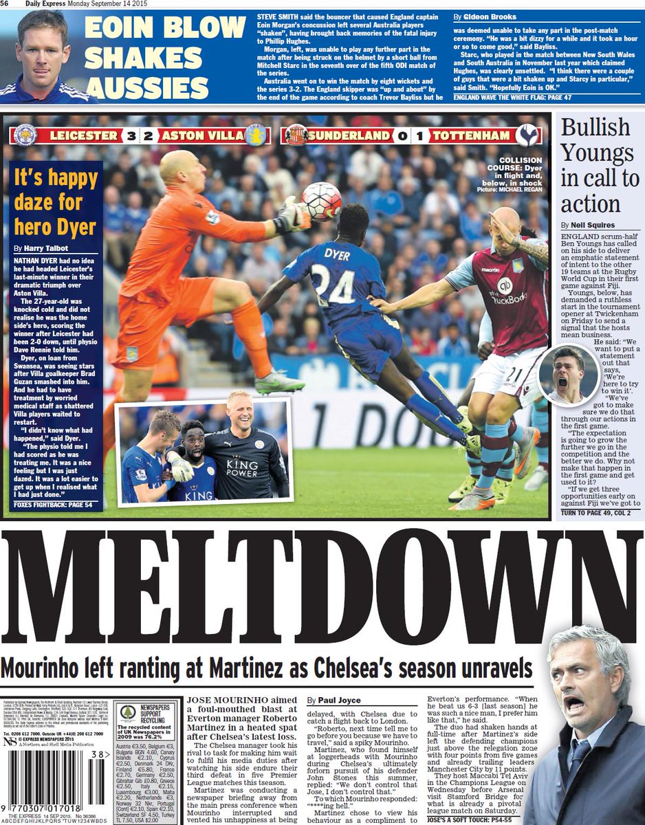 Chelsea boss Jose Mourinho launched into foul mouthed rant at Roberto Martinez in Everton tunnel [Papers]