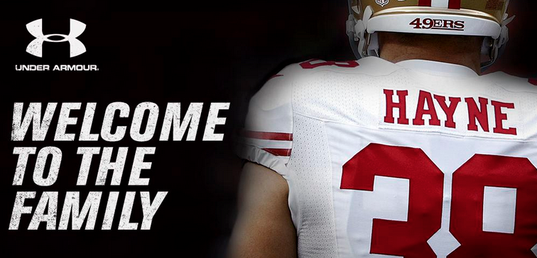 brgridiron's tweet photo. Under Armour signs 49ers RB &amp; former rugby star Jarryd Hayne to endorsement deal http://t.co/35OzLFSeTU http://t.co/Fu3ja5d3MM