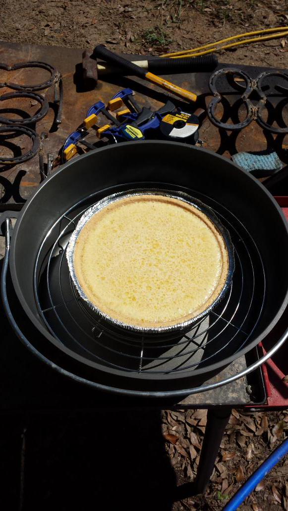 FoodsFine's tweet photo. Dutch oven Buttermilk Pie http://t.co/MxTGjf85UB