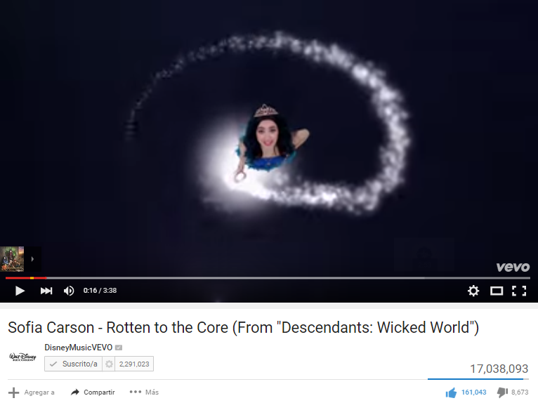 SofiaCarsonMx's tweet photo. #RottenToTheCore por Sofia ya llego a las 17 millones de visitas. http://t.co/6CKqx20Ocn