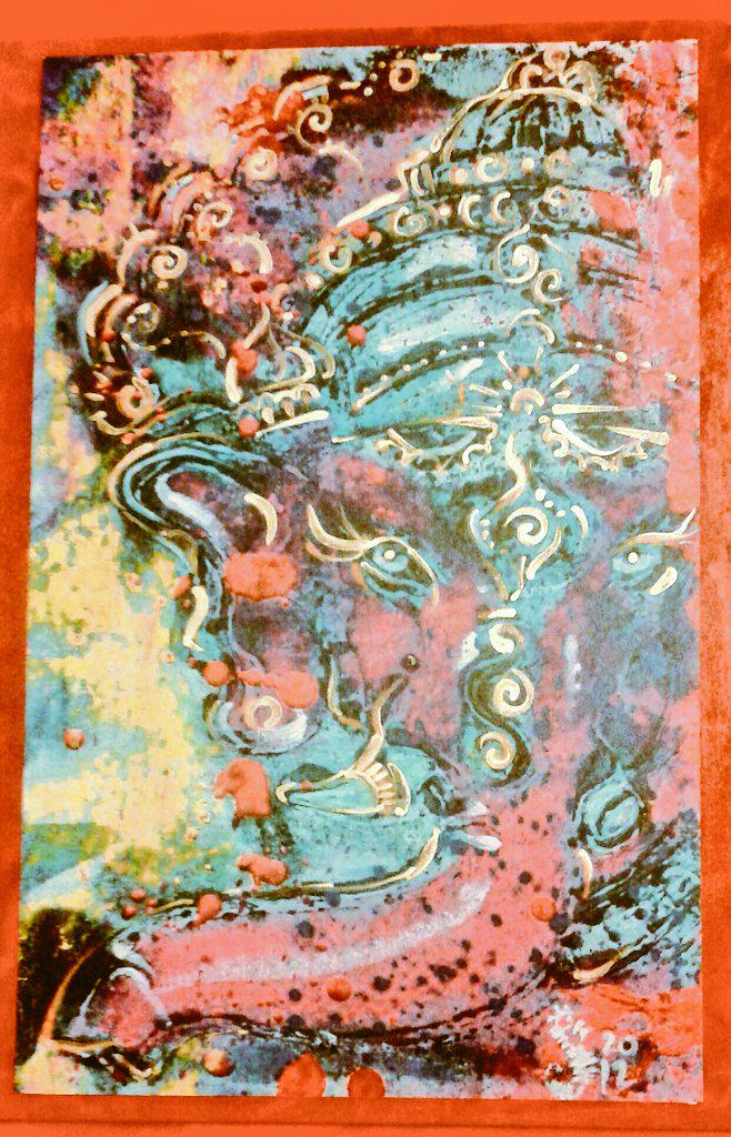 kankreate's tweet photo. #Ganesh #removerofobsticles #easternart #hindu #deity #linoblock #prints #ricksalasart #beautiful #art #sfbayarea http://t.co/qbATUr34vE