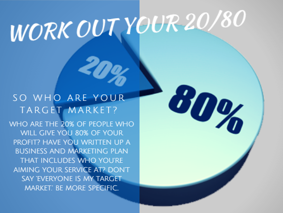 leighfarnell's tweet image. Let’s formulate the battle plan.
1.WORK OUT YOUR 20/80
#LFBB #Bizcoach #PerthAU