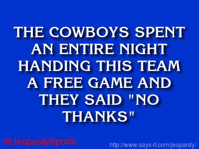 JeopardySports's tweet image. "Who are: the New York Giants?" #JeopardySports