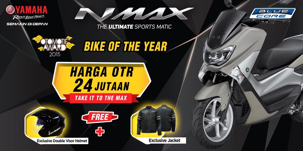 Promo Bike of The Year Yamaha N-Max bulan ini: Dapetin Exclusive double visor helmet &amp; Exclusive Jaket sblm kehabisan
