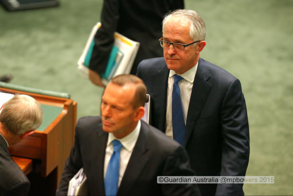 mpbowers's tweet image. Malcolm leaves #QT behind the PM just before he tells him he would be challenging @gabriellechan @GuardianAus