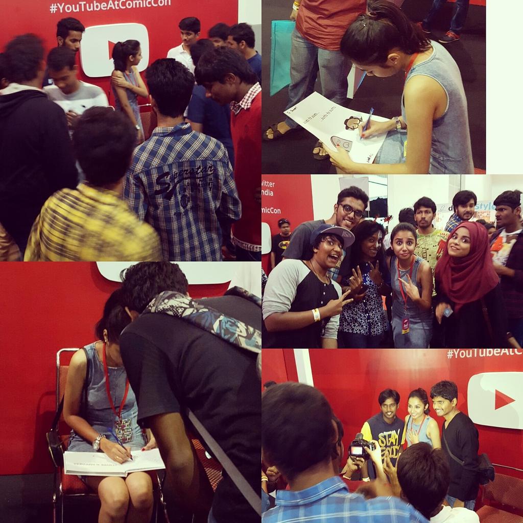 iamMostlySane's tweet photo. So my date with the lovers was BOMB! Thanks for coming, Hyderabad!#meetandgreet #YouTubeAtComicCon @YTCreatorsIndia http://t.co/uJdP9dkStW