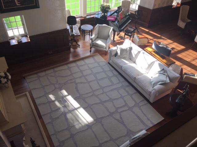 Fantastic custom made wool &amp; wool /silk  rug 4 x 3.25 m . Made especially to tone with the clients existing decor