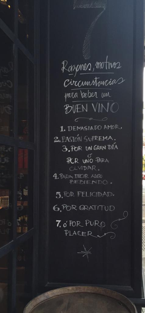 SNPYS1's tweet photo. 7 razones para beber un buen #vino #2B2B @IGuadab #winelover http://t.co/0KX1gNujoP