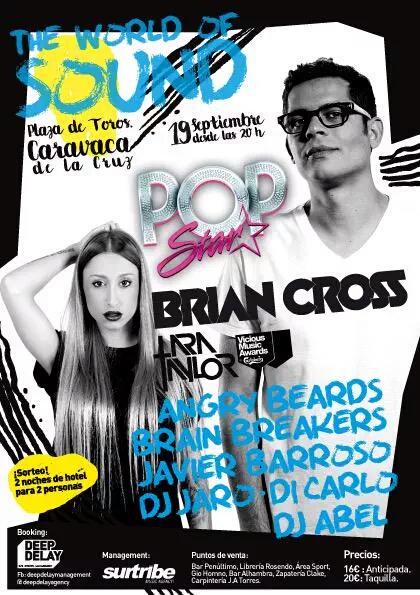 EL 19 DE SEPTIEMBRE, @BrianCrossIbiza presente en el festival THE WORLD OF SOUND de #caravaca con @larataylorvocal