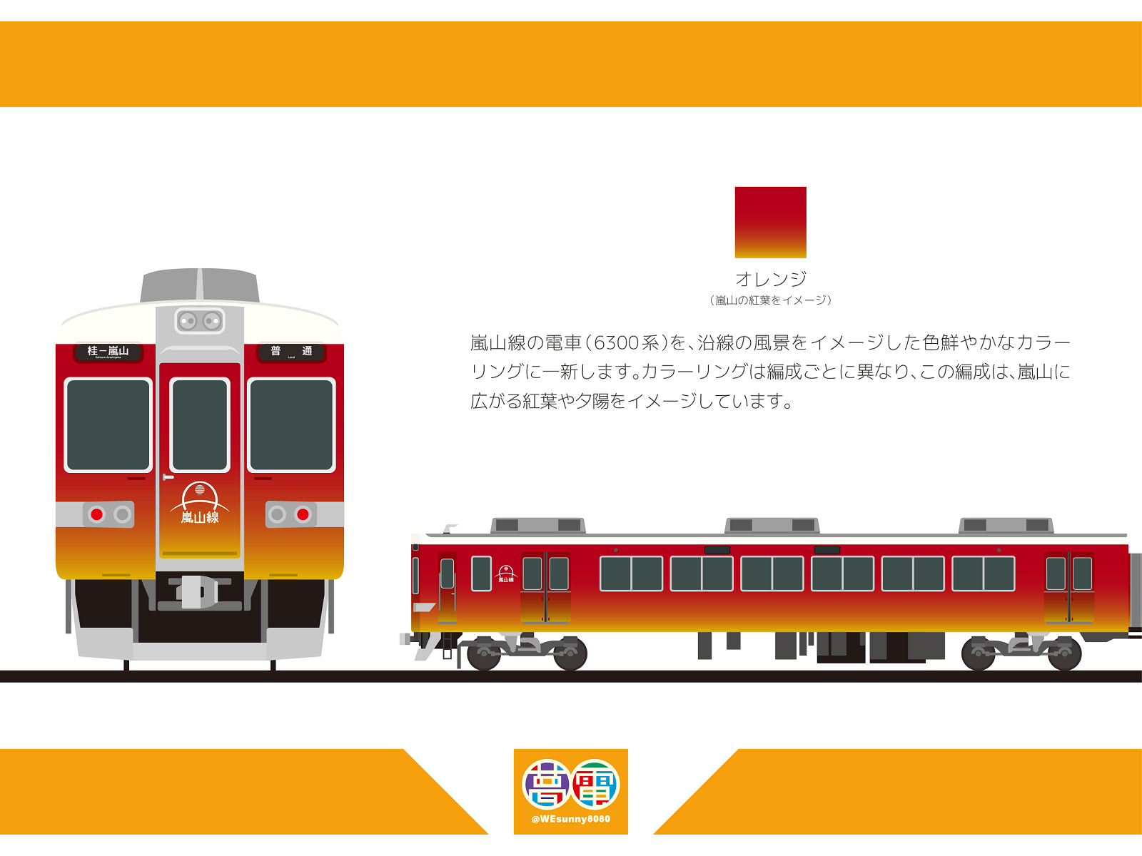 ハレ太くん No Twitter 阪急嵐山線 新デザイン 夢電 ゆめでん Http T Co Uuinpiuy6y Twitter