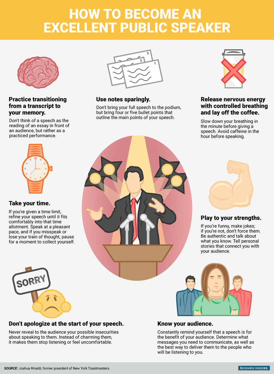 wef's tweet image. 7 tips for becoming an excellent public speaker wef.ch/1KNqEXc #work #leadership