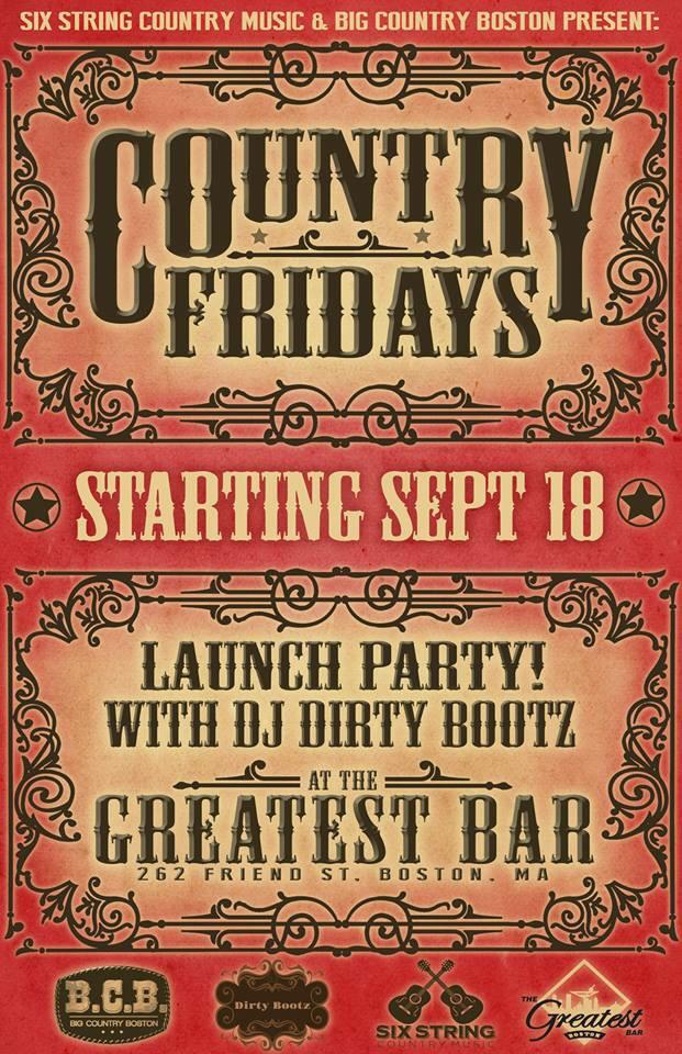 sixstringlive's tweet photo. .@TheGreatestbar is #Boston's new Friday night home for #countrymusic! Join #DirtyBootz to kick it off this Friday! http://t.co/7JXN63sUqr