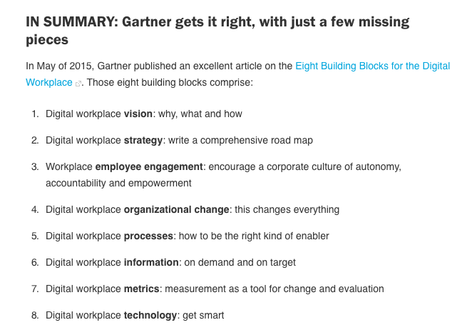 Maple_Social's tweet photo. RT: @Gartner_inc: “8 building blocks for the digital workplace” http://t.co/UuFFBxmNsc @jessesoininen http://t.co/fYVlG0iGw8