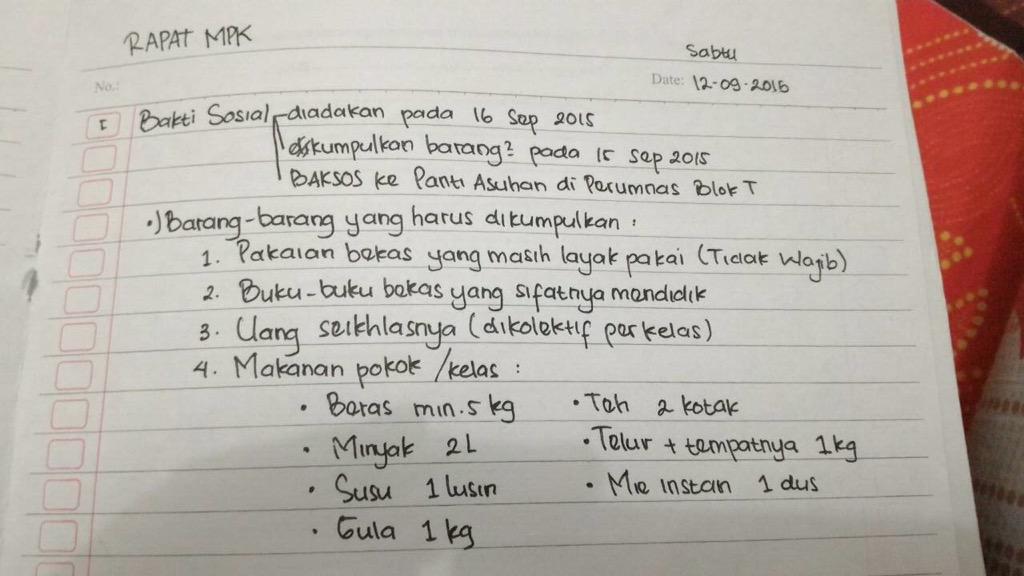 Informasi Untuk Bakti Sosial