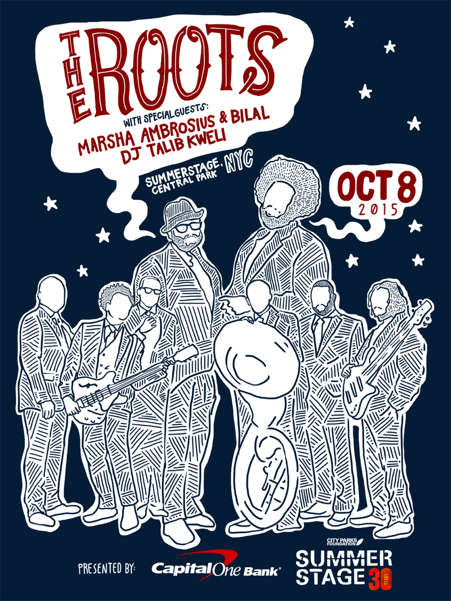 okayplayer's tweet photo. .@TheRoots will close out @SummerStage Central Park w/FREE @CapitalOne customers show 10/8! http://t.co/4h1XgBAoRe http://t.co/d9ev1vzRhr