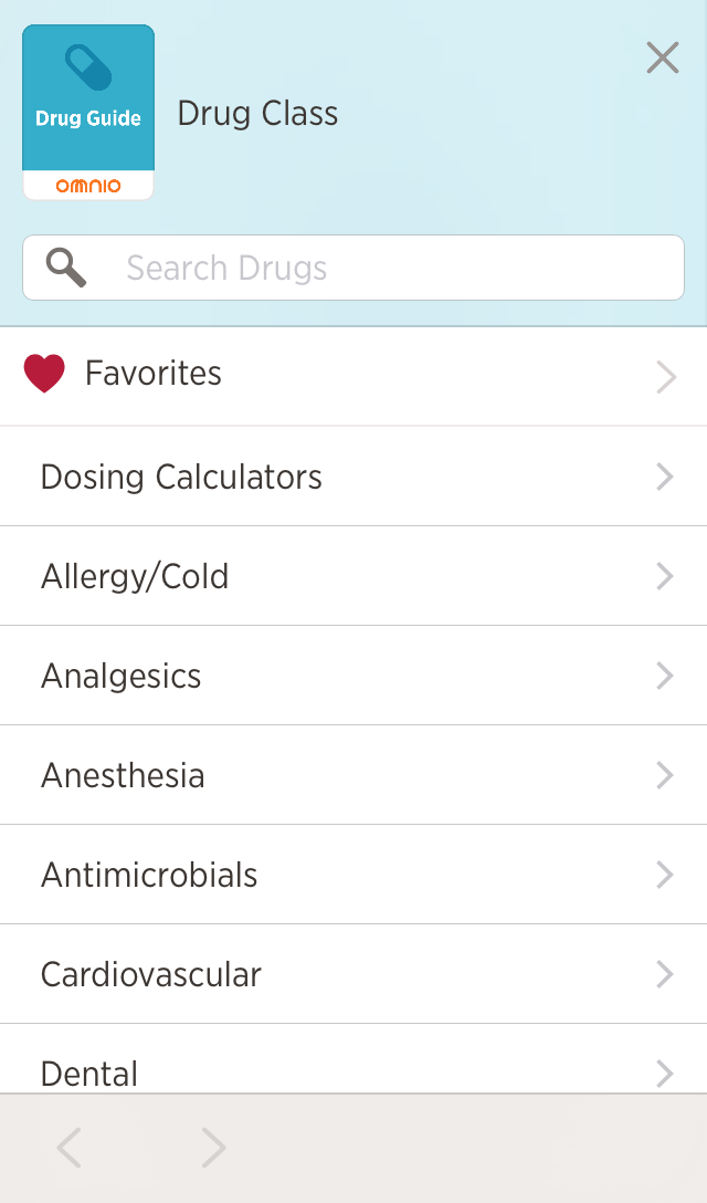 Omnio's next update has a new design for browsing resources. Here's a sneak-peak from our Drug Guide.