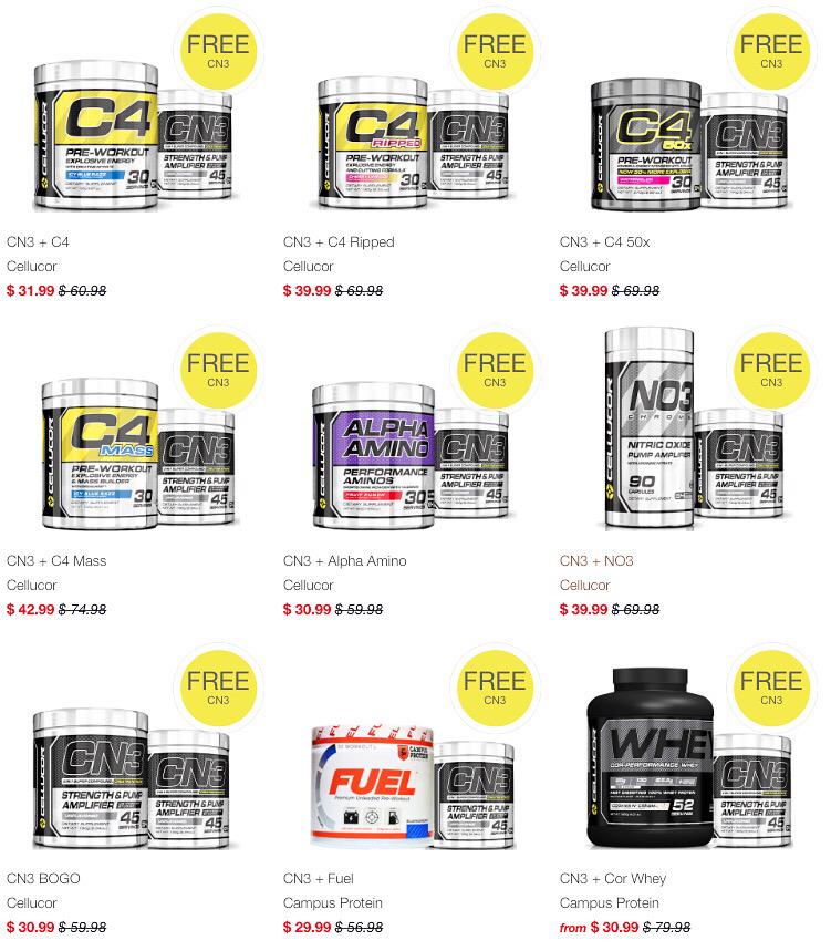 CampusProtein's tweet image. ❗️24 HR FLASH SALE ❗️ BUY ANY OF THESE #CELLUCOR products and get the new #CN3 FREE! campusprotein.com/collections/cn…