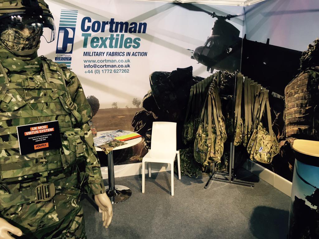 CortmanTextiles's tweet photo. All set for the @DSEI_event tomorrow. Come along to see the new Virtus System designed for the British Armed Forces http://t.co/qkWABRtM5i