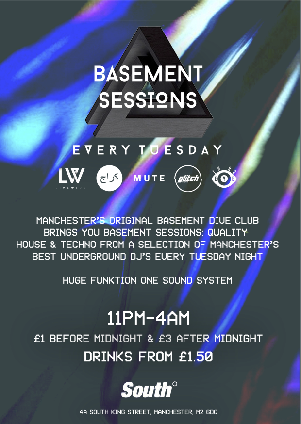 South_Club's tweet photo. @livewire_mcr @CocheraTweets @muteMCR @ThirdEyeMCR @GlitchMCR Quality mid week House &amp; Techno is back #SouthTuesdays http://t.co/vfrtoLhzeN