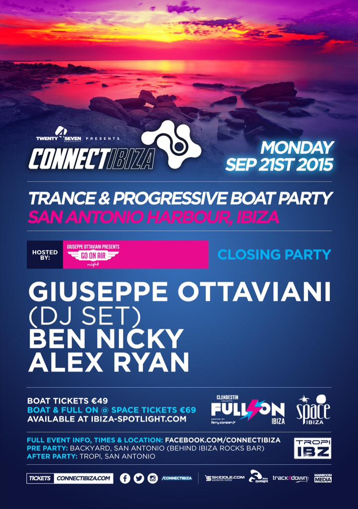 Only 7 more days till our boat #GOOnAir boat for the season closing of <a href="/ConnectIbiza/">Connect Ibiza</a>!