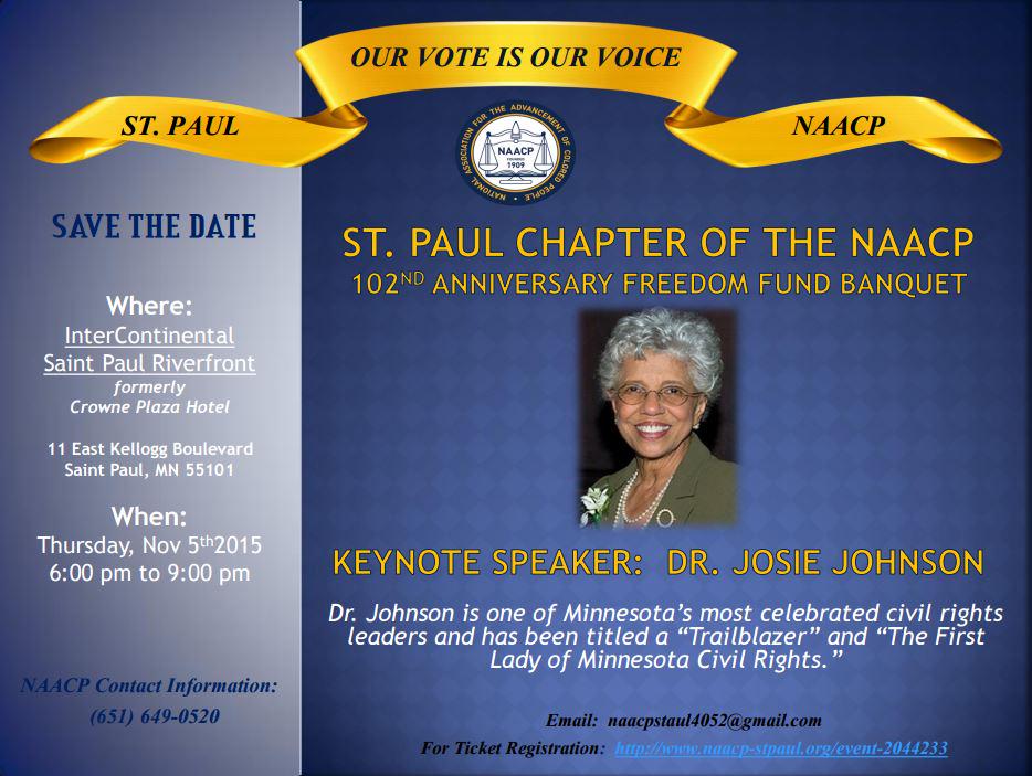 Save the date for St Paul NAACP's Freedom Fund Event! For mor info, click the link ow.ly/SbY3U