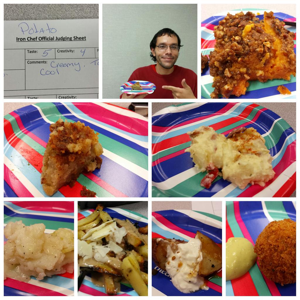 tamilalt13's tweet photo. Iron Chef time again!  #potatocookoff  #T949 #didn'tneedtobringlunch http://t.co/H3IsdT6Bdj
