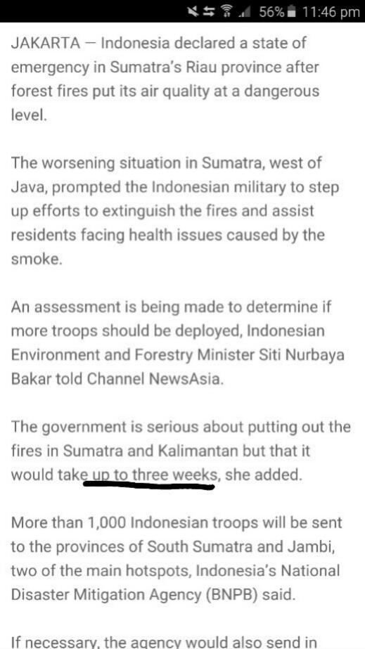Edwinpwl's tweet photo. Look at this bloody hell country #indonesia polluted the air of 2 neighbours country &amp; YET need 3 weeks! Hey FUCK YOU http://t.co/PWPYI6L2Qw