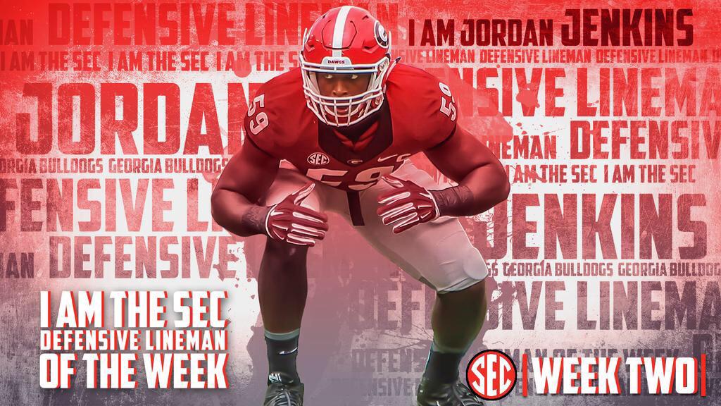 DawgFball's tweet photo. Jordan Jenkins is the SEC Defensive Lineman of the Week #DawgsOnTop http://t.co/6QgCrIAxyZ