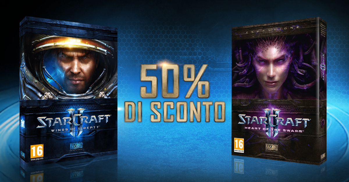 StarCraft_IT's tweet image. Preparatevi per Legacy of the Void! Fino al 21 settembre WoL e HotS sono scontati al 50%! blizz.ly/1QcQpy9