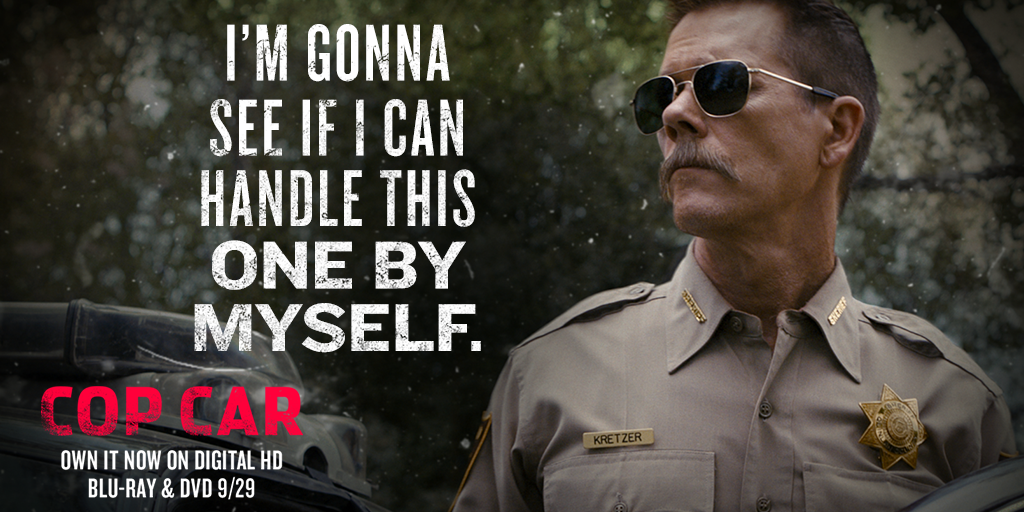 CopCarMovie's tweet photo. Sherrif Kretzer knows it's his way or the highway. #CopCarMovie http://t.co/sPLmx1WC9s