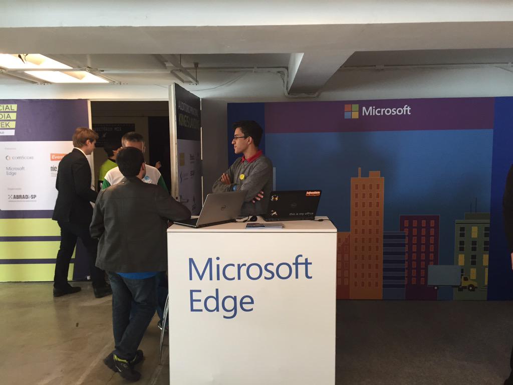 dbordini's tweet image. Microsoft marcando presença no Social Media Week #smwsp #msedgedev