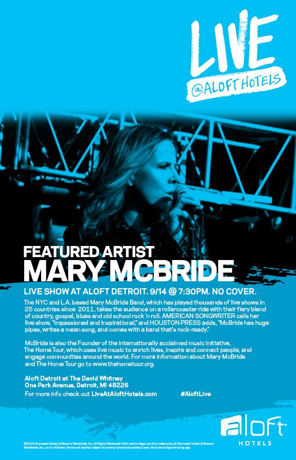 Mary McBride will be performing in our W XYZ Bar tonight at 7:30pm!