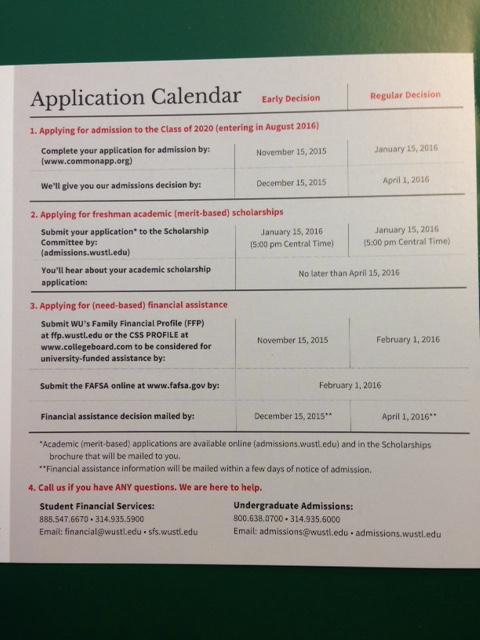 Important deadlines for @WUSTL #Admissionsdeadlines #applynow