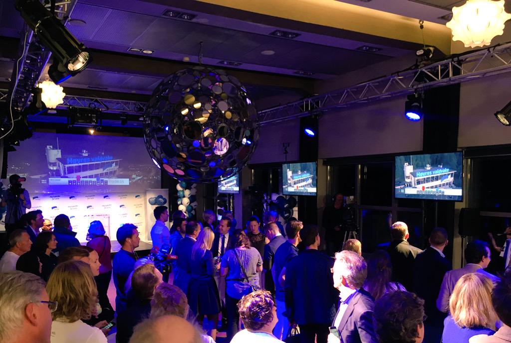 Disco-kule i taket, men foreløpig ikke feststemning på Ekeberg! #vgvalg