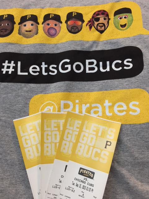 Pirates's tweet image. RETWEET THIS NOW for a chance to win 4 BucSocial Suite tix to tomorrow&apos;s 1:35pm game vs the Cubs! #whiff