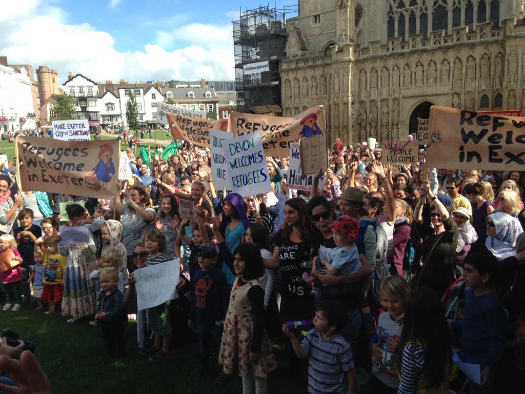 PLdecor's tweet image. The good people of Exeter #refugeeswelcome