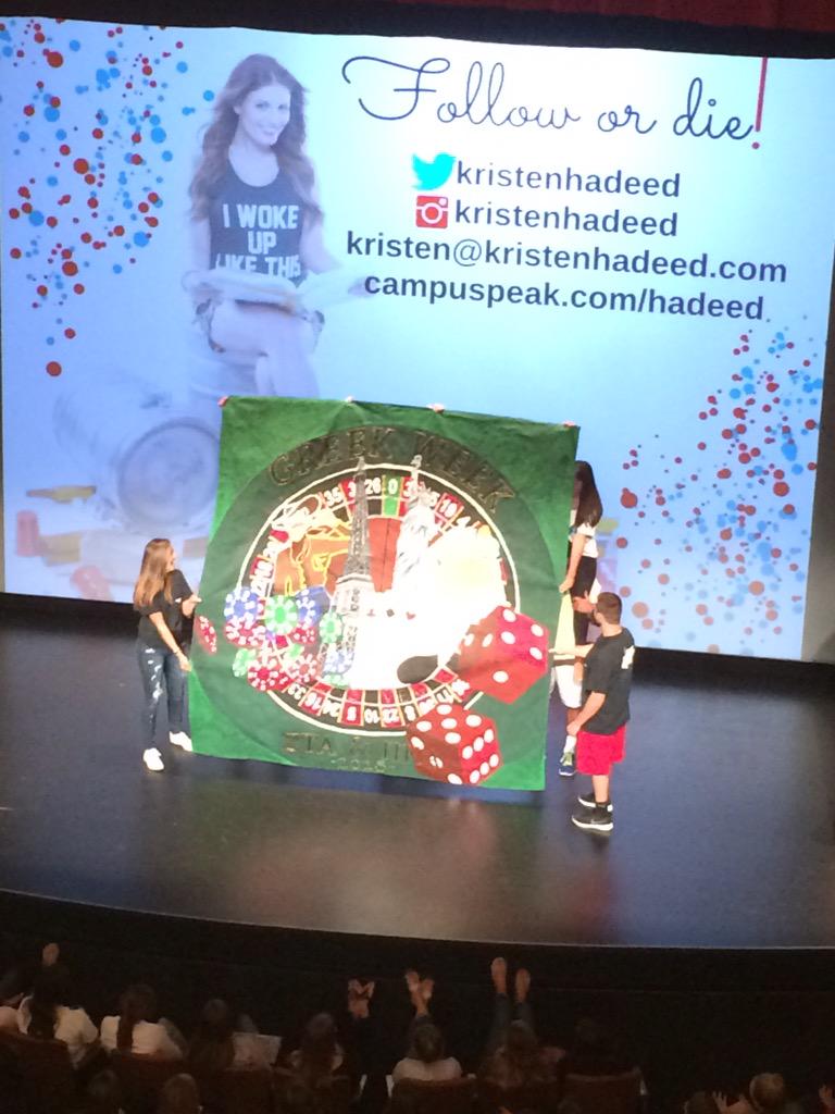 HPU_ZTA's tweet image. We are honored to have received 1st place for our #HPUGreekWeek2015 banner! #zetapike