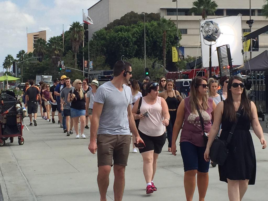 While touring <a href="/Contiki/">Contiki</a> today in <a href="/downtown_la/">DowntownLA.com</a> film crews were shooting <a href="/RushHourCBS/">Rush Hour</a>