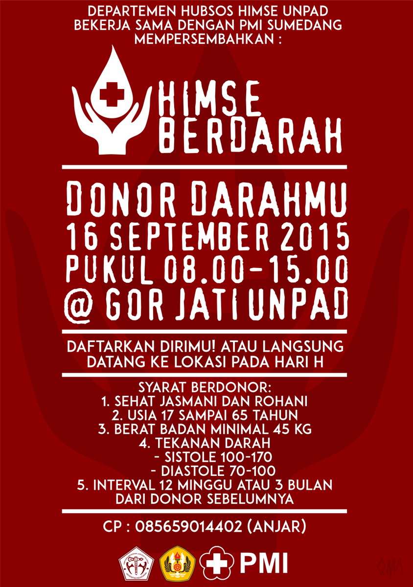 himseunpad's tweet photo. Besok! Yuk Bersiap Untuk Berdonor! @bem_unpad @anak_unpad @bemgamafib @BPM_FIB @Bluehikers @FSSU1995 @Senja_di_Sastra http://t.co/9mkOQaN0tm