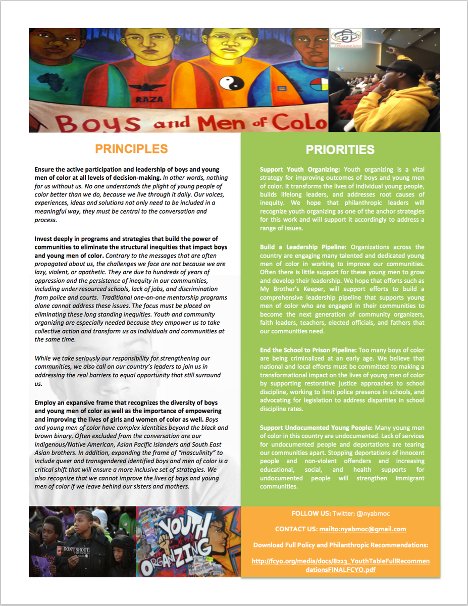 nyabmoc's tweet photo. Support the policy recommendations of the National Youth Alliance for Boys and Men of Color #Agol15 http://t.co/qPkH1i1x28