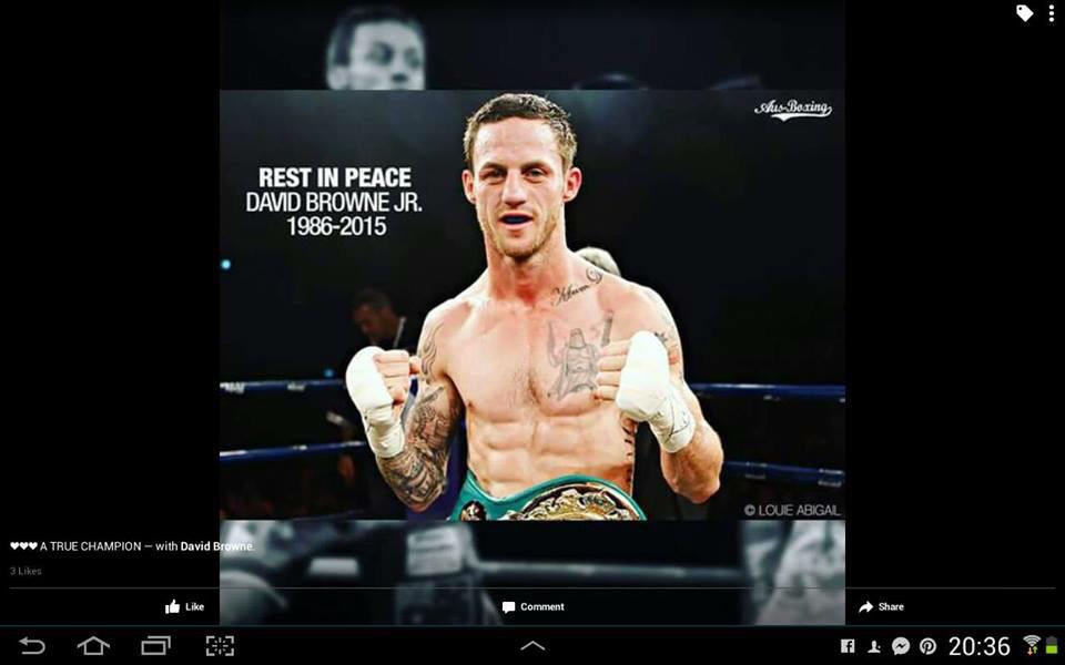 amazing person who has touched  the community, hero ,brother , son , father , husband , friend . RIP #davidbrowne