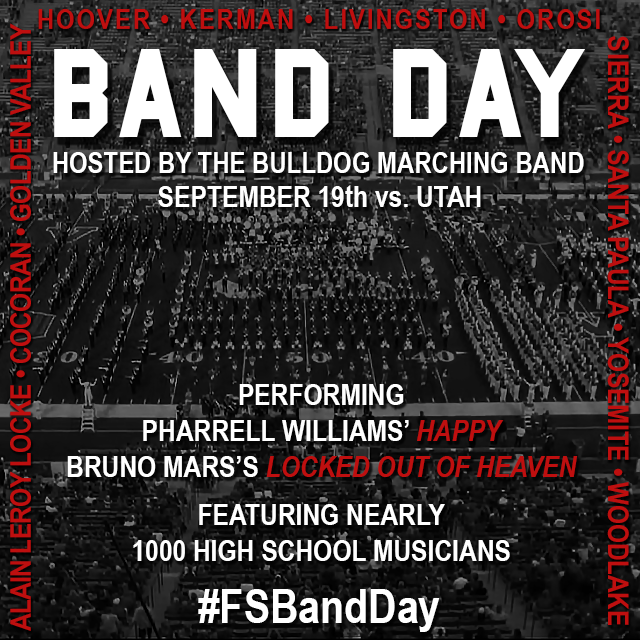 FSBMB's tweet photo. Back by popular demand: Band Day!
Nearly 1000 high school students will join the BMB at halftime Saturday!
#FSBandDay http://t.co/HlDd5qZEe8