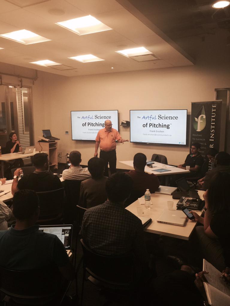 FoundingCA's tweet image. The Artful Science of Pitching - Frank Erschen @8fe coaching @FoundingTO @mikekirkup @mmccauley @sunil_extreme