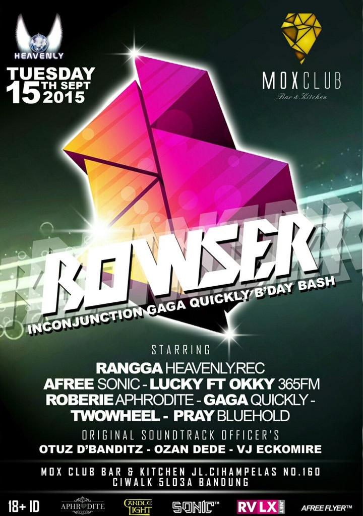 Tonight <a href="/MOXCLUB/">MOXCLUB Bar&Kitchen</a> "Bowser" w: <a href="/NickyHeavenly/">Nicky Heavenly</a> <a href="/ranggaaphrodite/">Rangga Aphrodite</a> <a href="/afreenervous/">ΛFRΕE !!</a>