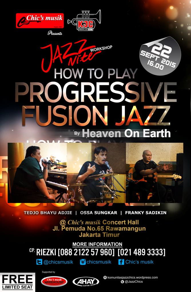 "How To Play Progresive Fusion Jazz" workshop by Heaven On Earth.#FREE at <a href="/chicsmusik/">Chic's Musik</a> Cc: <a href="/MusicWeeklyAsia/">Music Weekly Asia</a> <a href="/MusisiCom/">Komunitas Musisi</a>